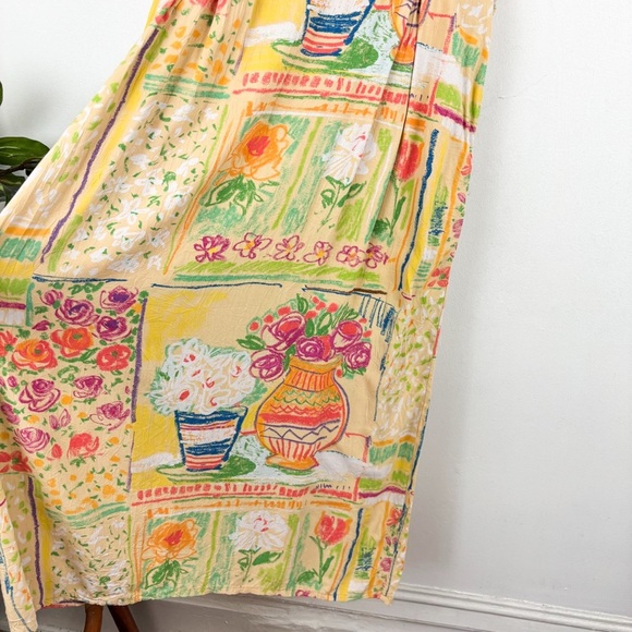 VTG Jams World Quirky Crayon Print Sleeveless Maxi Dress Sz M - Picture 6 of 9